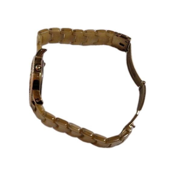 Anne Klein Tan Tortoise Shell Bracelet Watch 10/9956S Swarovski NEW BATTERY - Picture 6 of 16